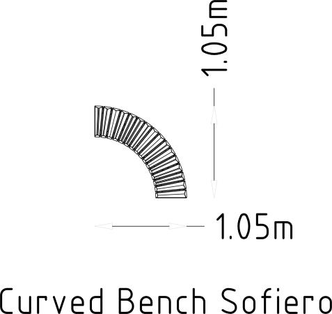 Sofiero Bench Curved 90°/Ø1400