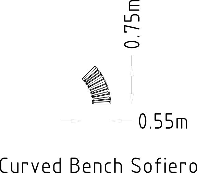 Sofiero Curved Bench 45°/Ø1400